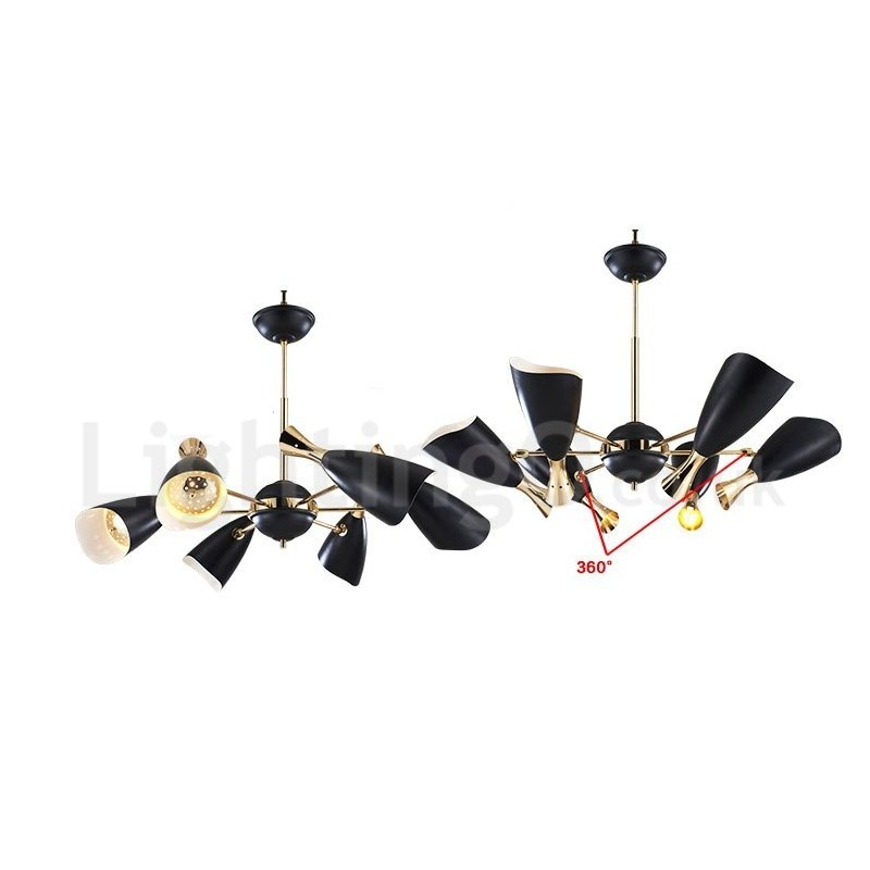 Lampadario contemporaneo a 6 luci in metallo 86 x 33 cm