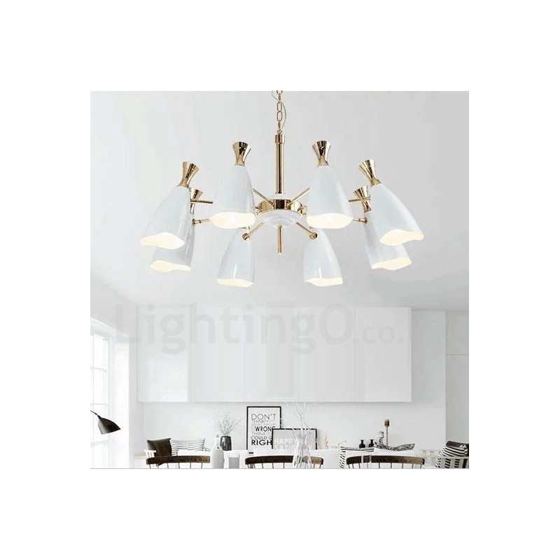 Lampadario moderno contemporaneo a 8 luci in metallo 95 x 33 cm