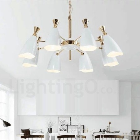 Lampadario moderno contemporaneo a 8 luci in metallo 95 x 33 cm