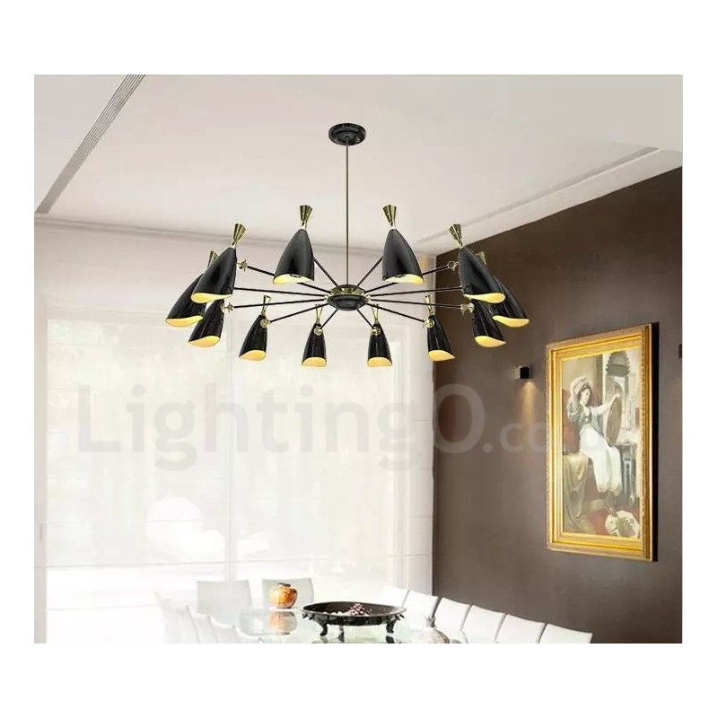 Lampadario moderno contemporaneo a 12 luci in metallo 135x33 cm