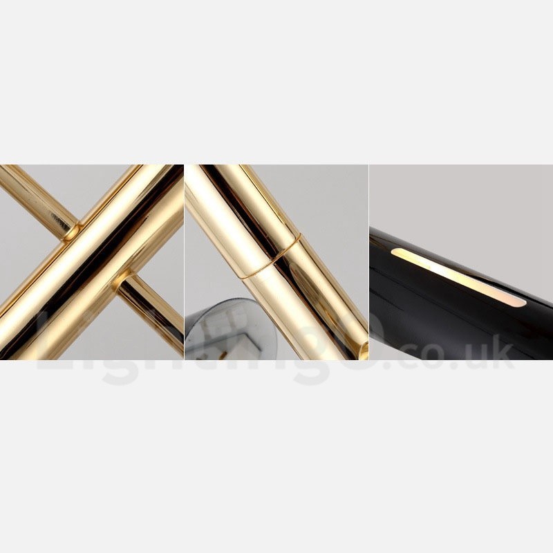 Lampadario moderno contemporaneo a 2 livelli con 4 luci, 145 cm