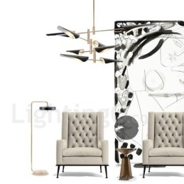 Lampadario contemporaneo a 4 livelli con 8 luci LED, 145 cm