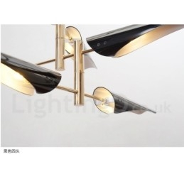 Lampadario contemporaneo a 4 livelli con 8 luci LED, 145 cm