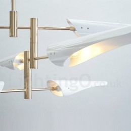 Lampadario contemporaneo a 4 livelli con 8 luci LED, 145 cm