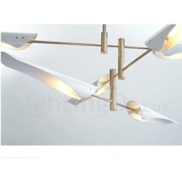 Lampadario contemporaneo a 4 livelli con 8 luci LED, 145 cm