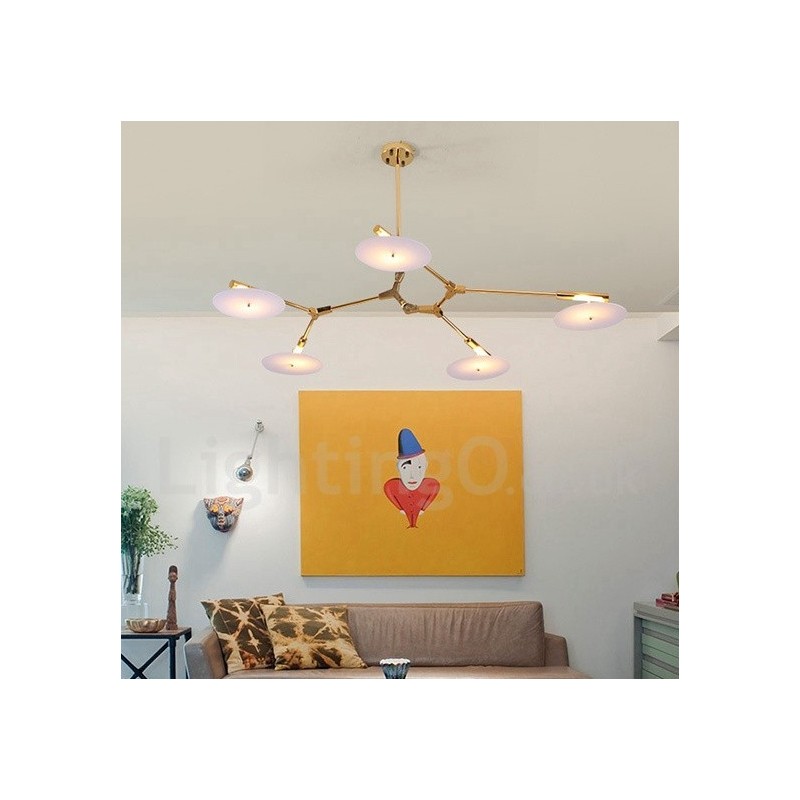 Lampadario lineare moderno contemporaneo a 5 luci 122 x 25 cm