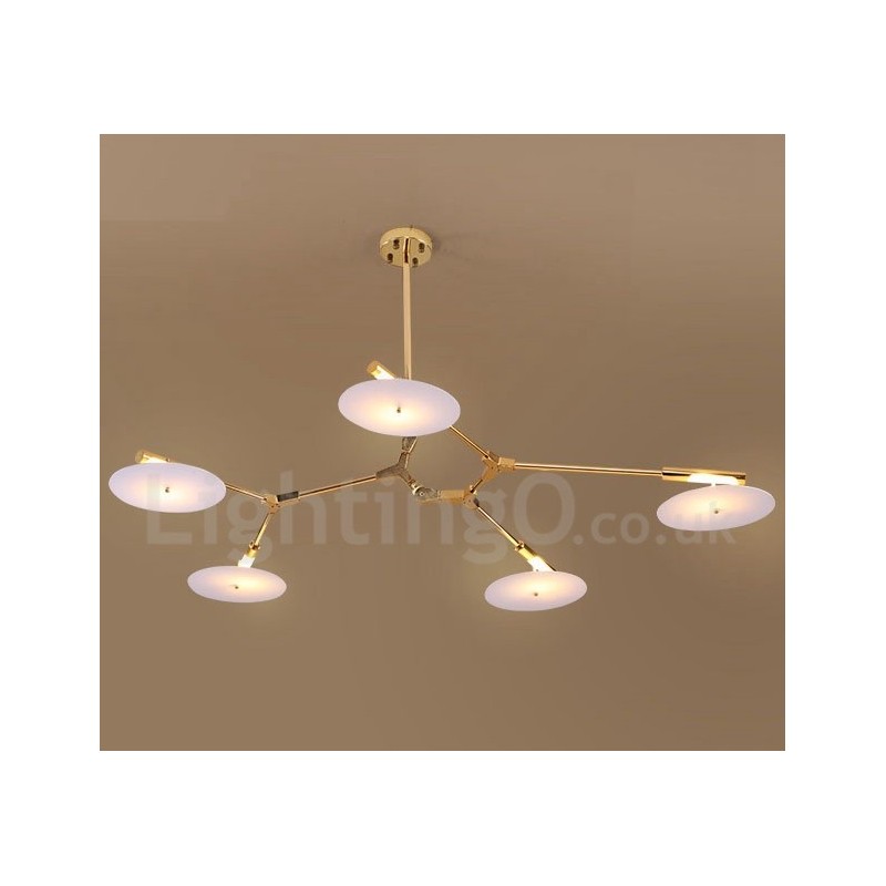 Lampadario lineare moderno contemporaneo a 5 luci 122 x 25 cm