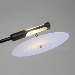Lampadario contemporaneo nero a 8 luci LED 158 x 35 cm