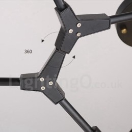 Lampadario contemporaneo nero a 8 luci LED 158 x 35 cm