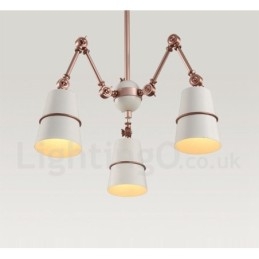 Lampadario contemporaneo moderno a 3 luci in metallo, 122 cm
