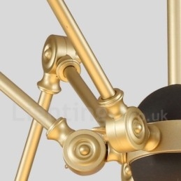 Lampadario contemporaneo moderno a 3 luci in metallo, 122 cm