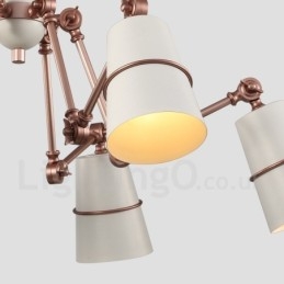 Lampadario moderno contemporaneo a 6 luci con paralume in metallo