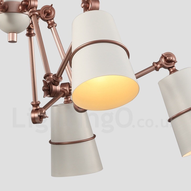 Lampadario moderno contemporaneo a 6 luci con paralume in metallo