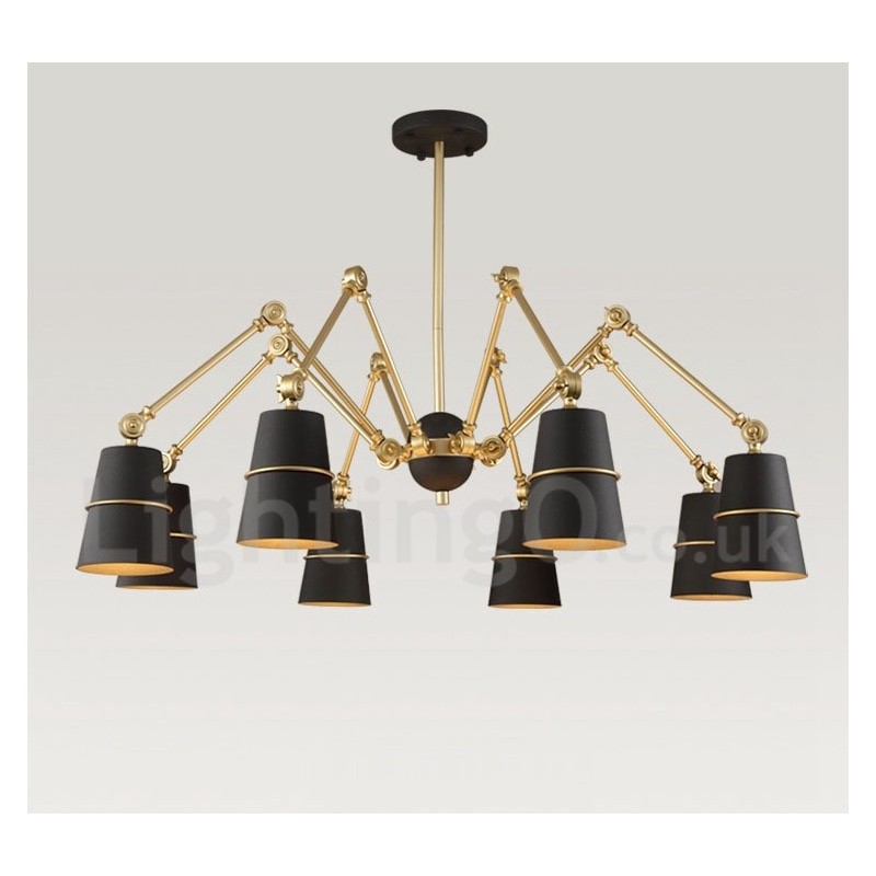 Lampadario contemporaneo a 8 luci in metallo, 162 cm