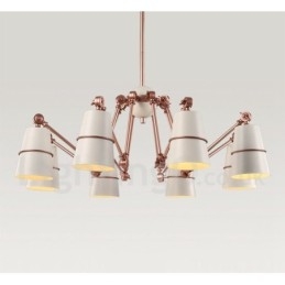 Lampadario contemporaneo a 8 luci in metallo, 162 cm