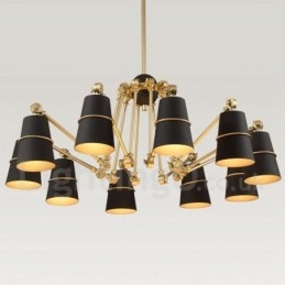 Lampadario moderno contemporaneo a 10 luci LED in metallo 182 cm