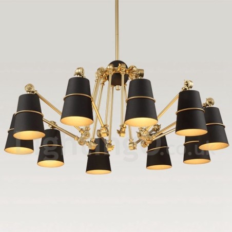 Lampadario moderno contemporaneo a 10 luci LED in metallo 182 cm