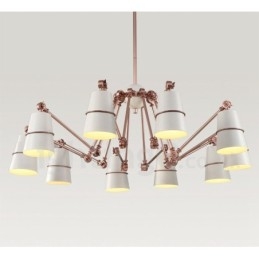 Lampadario moderno contemporaneo a 10 luci LED in metallo 182 cm