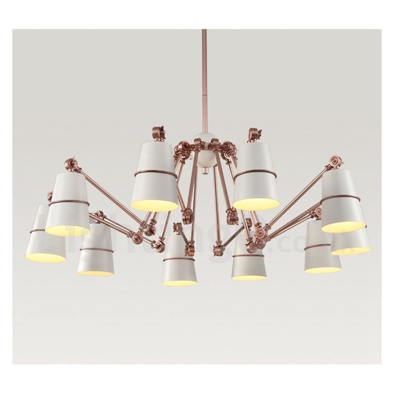 Lampadario moderno contemporaneo a 10 luci LED in metallo 182 cm