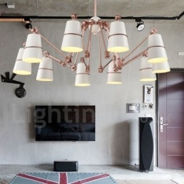 Lampadario moderno contemporaneo a 10 luci LED in metallo 182 cm
