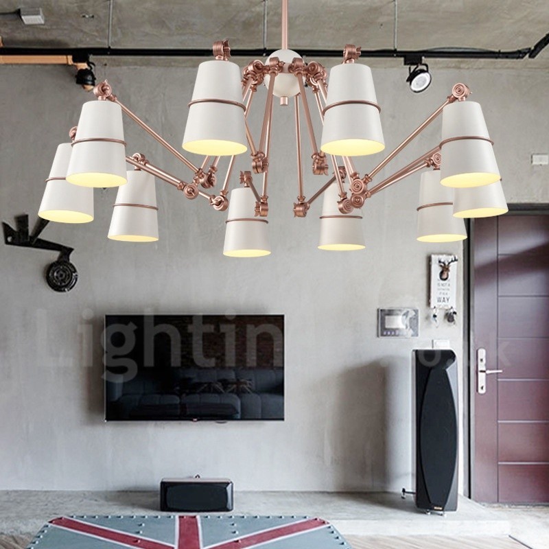 Lampadario moderno contemporaneo a 10 luci LED in metallo 182 cm
