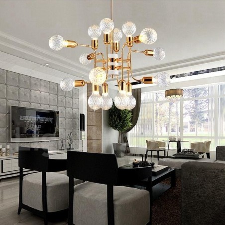 Lampadario moderno contemporaneo a 4 livelli con 16 luci