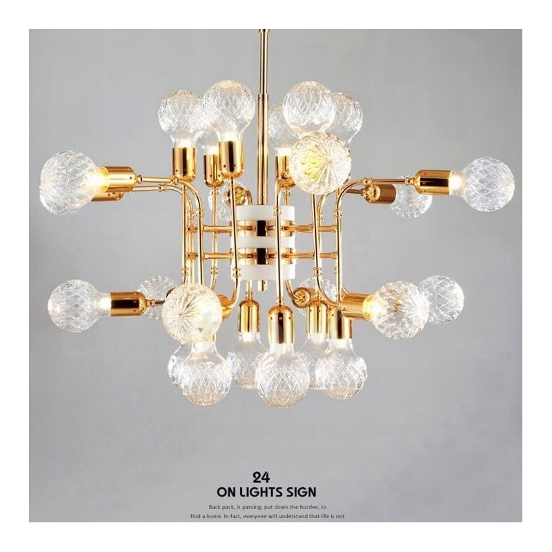 Lampadario moderno contemporaneo a 4 livelli con 24 luci