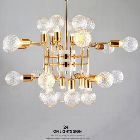 Lampadario moderno contemporaneo a 4 livelli con 24 luci