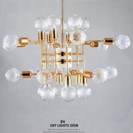 Lampadario moderno contemporaneo a 4 livelli con 24 luci