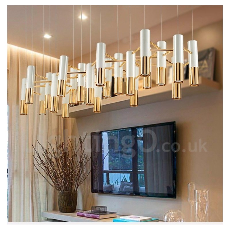 Lampadario moderno contemporaneo a 22 luci LED, 1 livello, 150 x 46 x 40 cm
