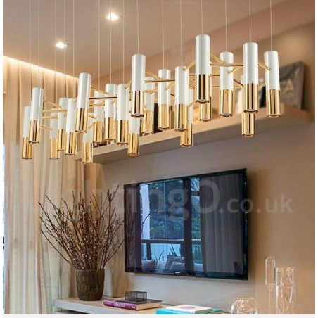 Lampadario moderno contemporaneo a 22 luci LED, 1 livello, 150 x 46 x 40 cm