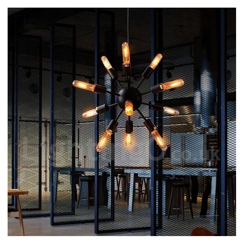 Lampadario Sputnik vintage retrò a 12 luci 75x75 cm