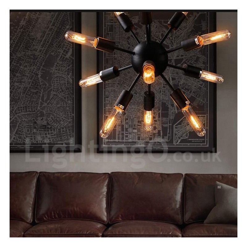 Lampadario Sputnik vintage retrò a 12 luci 75x75 cm