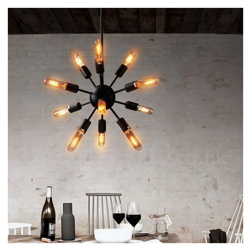 Lampadario Sputnik vintage retrò a 12 luci 75x75 cm