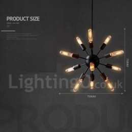 Lampadario Sputnik vintage retrò a 12 luci 75x75 cm