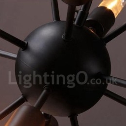 Lampadario Sputnik vintage retrò a 12 luci 75x75 cm