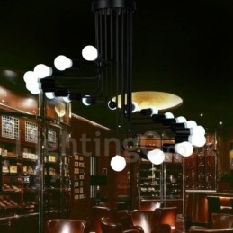 Lampadario contemporaneo nero in metallo 20 luci LED