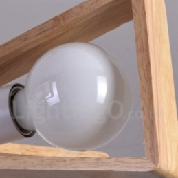 Lampadario moderno contemporaneo in legno 5 luci 53x50 cm