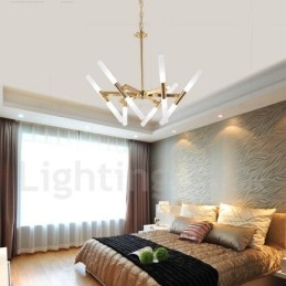 Lampadario moderno contemporaneo dorato a 2 livelli 12 luci