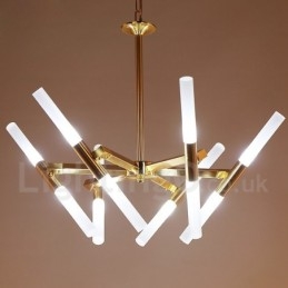 Lampadario moderno contemporaneo dorato a 2 livelli 12 luci