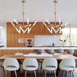 Lampadario moderno contemporaneo dorato a 2 livelli 12 luci