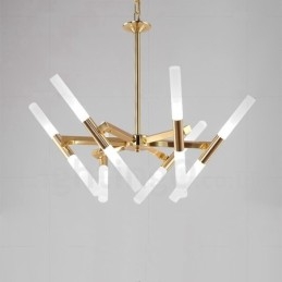 Lampadario moderno contemporaneo dorato a 2 livelli 12 luci