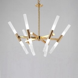 Lampadario moderno contemporaneo dorato a 2 livelli 12 luci