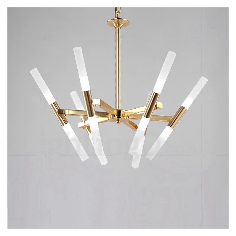 Lampadario moderno contemporaneo dorato a 2 livelli 12 luci