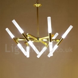 Lampadario moderno contemporaneo dorato a 2 livelli 12 luci