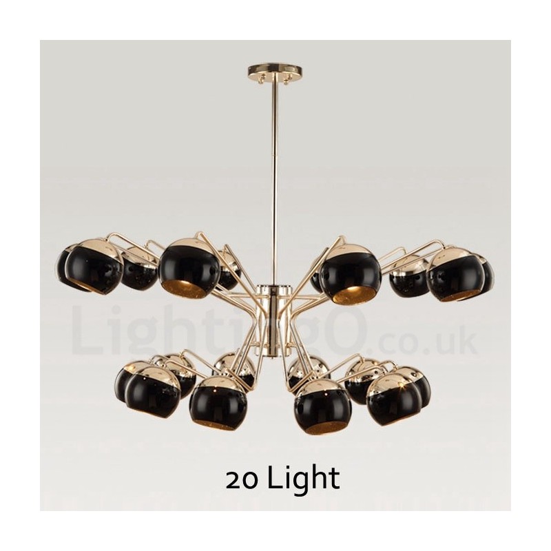 Lampadario contemporaneo in metallo e vetro 80x85 cm 20 luci