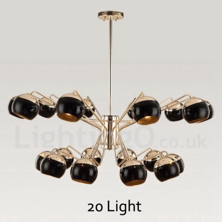 Lampadario contemporaneo in metallo e vetro 80x85 cm 20 luci