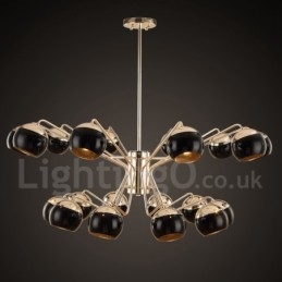 Lampadario contemporaneo in metallo e vetro 80x85 cm 20 luci
