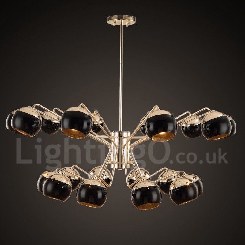 Lampadario contemporaneo in metallo e vetro 80x85 cm 20 luci