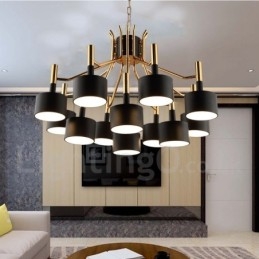 Lampadario moderno contemporaneo a 12 luci a 2 livelli 80x55 cm